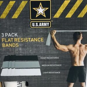 U.S. Army Flat Resistance Bands 3 Pack NIB Heavy, Medium, & Light Resistance